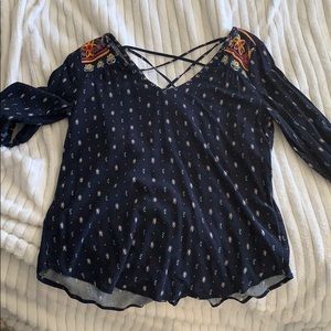 Long sleeve printed blouse
